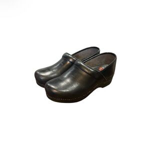 Dansko Black Leather Clogs for Women Size 41 (10.5-11)